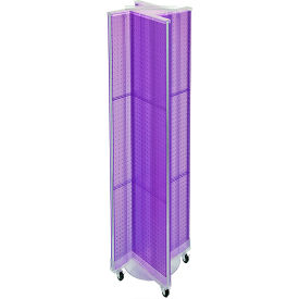 Global Approved 700461-PUR Pinwheel Pegboard Display W/Wheel Base 13.5"W x 60"H PL 1 Pc
