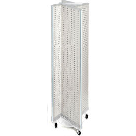 Global Approved 700461-WHT Pinwheel Pegboard Display W/Wheel Base 13.5"W x 60"H WH 1 Pc