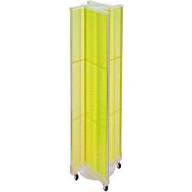 Global Approved 700461-YEL Pinwheel Pegboard Display W/Wheel Base 13.5"W x 60"H YL 1 Pc