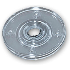 Global Approved 610133-CLR Flat Revolving Display Base 0.5"H x 3"Dia CLR - Pkg Qty 10