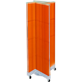 Global Approved 700421-ORG Pinwheel Pegboard Display W/Wheels 16"W x 60"H RG 1 Pc