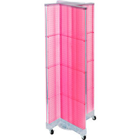 Global Approved 700421-PNK Pinwheel Pegboard Display W/Wheels 16"W x 60"H PK 1 Pc