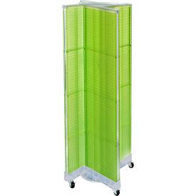 Global Approved 700421-GRE Pinwheel Pegboard Display W/Wheels 16"W x 60"H GN 1 Pc