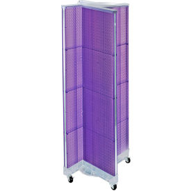 Global Approved 700421-PUR Pinwheel Pegboard Display W/Wheels 16"W x 60"H PL 1 Pc
