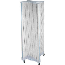 Global Approved 700421-WHT Pinwheel Pegboard Display W/Wheels 16"W x 60"H WH 1 Pc