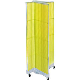 Global Approved 700421-YEL Pinwheel Pegboard Display W/Wheels 16"W x 60"H YL 1 Pc