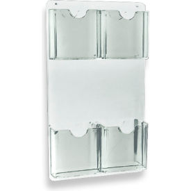 Global Approved 252063 Wall Mount Brochure HLR W/4 Pockets 9.5"W x 16"H CLR - Pkg Qty 2