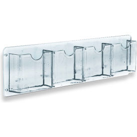 Global Approved 252064 Wall Mount Brochure HLR W/4 Pockets 18.75"W x 5.5"H CLR - Pkg Qty 2