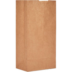 United Stationers Supply BAGGX4500 Duro Bag Heavy Duty Paper Grocery Bags, #4, 5"W x 3-1/8"D x 9-3/4"H, Kraft, 500/Pack image.