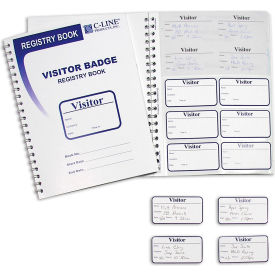 C-Line Products, Inc. 97030 C-Line Products Visitor Badges with Registry Log, 150/Pack image.