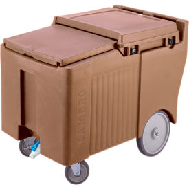 Cambro ICS175LB157 - Ice Caddy Beige 125lbs. Cap Short 2 Swivel 1 w/Brake 2 10" Easy Wheels