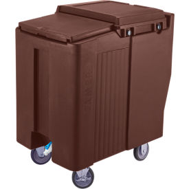 Cambro ICS175T131 - Ice Caddy Dark Brown 175 Lbs. Cap. Tall 2 Fixed 2 Swivel 1 with Brake