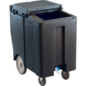 Cambro ICS175TB110 - Ice Caddy Black 175lbs. Cap Tall 2 Swivel 1 w/Brake 2 10" Easy Wheels