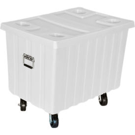 Bulk Shipping Container with Lid & Casters 41"L x 28-1/4"W x 32-1/2"H 650 lb Cap White Poly 