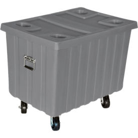 Bulk Shipping Container with Lid & Casters 41"L x 28-1/4"W x 32-1/2"H 650 lb. Cap Gray Poly 