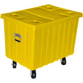 Bulk Shipping Container with Lid & Casters 41"L x 28-1/4"W x 32-1/2"H 650 lb CapYellow Poly 