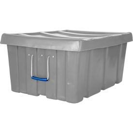 Bulk Shipping Container with Lid 31"L x 22"W x 15"H 250 lb. Capacity Gray Polyethylene 