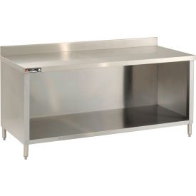 Aero Manufacturing Co. 2TSBO-30144 Aero Manufacturing 304 Stainless Steel Cabinet Table, 144 x 30", 4" Backsplash, Enclosed Base image.