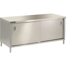 Aero Manufacturing Co. 3TSOD-3060 Aero Manufacturing 304 Stainless Steel Cabinet Table, 60 x 30", Sliding Doors image.