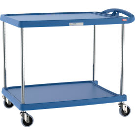 myCart Utility Cart w/2 Shelves, 400 lb Capacity, 40-1/4"L x 27-11/16"W x 36-7/8"H, Blue view 2
