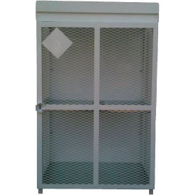 12 Capacity 30 Lbs Cylinders Heavy Duty Steel Gas Cylinder Cage 44"Wx30"Dx68"H White Manual Close