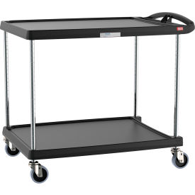 myCart Utility Cart w/2 Shelves, 400 lb Capacity, 40-1/4"L x 27-11/16"W x 36-7/8"H, Black view 2