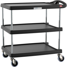 myCart Utility Cart w/3 Shelves, 400 lb Capacity, 34-3/8"L x 23-7/16"W x 35-1/2"H, Black view 2