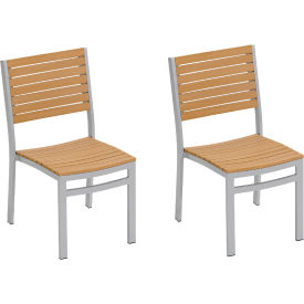 Oxford Garden® Travira Stacking Side Chair Tekwood Natural 2/pack 