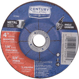 Century Drill  75542  Depressed Center Grinding Wheel 4" x 5/8"  Type 27 Aluminum Oxide