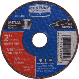 Century Drill 08402 Cutting Wheel 3Pak 2" x 3/8" Aluminum Oxide