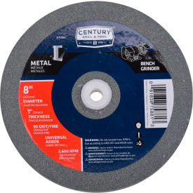 Century Drill 75881 Grinding Wheel 8" Dia. Universal Arbor 60 Grit Aluminum Oxide