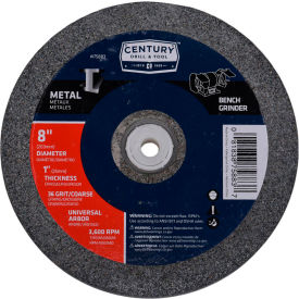 Century Drill 75883 Grinding Wheel 8" Dia. Universal Arbor 36 Grit Aluminum Oxide