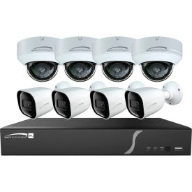 Speco ZIPL8BD2 8-Channel Plug & Play NVR and IP Kit 4 Dome & 4 Bullet Cameras 2TB