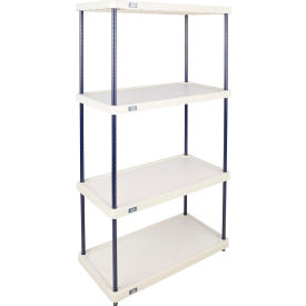 Nexel® 4 Shelf Solid Plastic Shelving Unit Nexelon® Posts 36""W x 18""D x 63""H