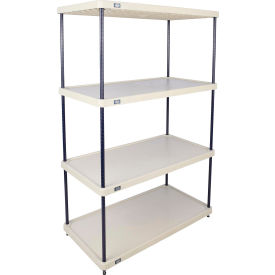 Nexel® 4 Shelf Solid Plastic Shelving Unit Nexelon® Posts 48""W x 24""D x 63""H