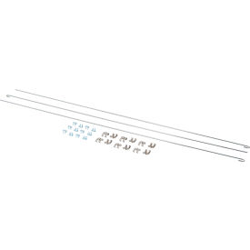 52"L Rods & Clips For Wire Shelving Units, Chrome (Set of 3) view 2