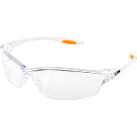 MCR Safety LW310AF MCR Safety® Law® LW310AF Safety Glasses LW3, Orange Temple Insert, Clear Lens, Clear Frame image.
