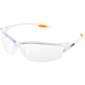 MCR Safety LW210AF MCR Safety® Law® LW210AF Safety Glasses LW2, Orange Temple Insert, Clear Anti-Fog Lens image.