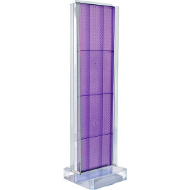 Global Approved 700778-PUR Two-Sided Pegboard Floor Display W/ Studio Base 17"W x 17"D x 60"H