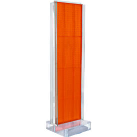 Global Approved 700778-ORG Two-Sided Pegboard Floor Display W/ Studio Base 17"W x 17"D x 60"H