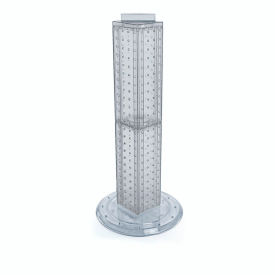 Global Approved 700227-CLR Four Sided Pegboard Tower Display W/ Revolving 9" Base 9"W x 9"D x 25"H