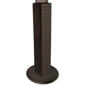 Global Approved 700227-BLK Four Sided Pegboard Tower Display W/ Revolving 9" Base 9"W x 9"D x 25"H