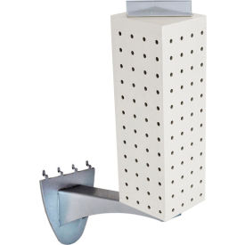 Global Approved 700231-WHT Four-sided Pegboard Tower W/ Extension 4"W x 4"D x 12"H