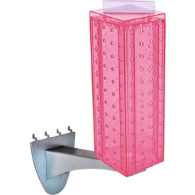 Global Approved 700231-PNK Four-sided Pegboard Tower W/ Extension 4"W x 4"D x 12"H