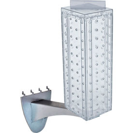 Global Approved 700231-CLR Four-sided Pegboard Tower W/ Extension 4"W x 4"D x 12"H