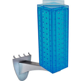 Global Approved 700231-BLU Four-sided Pegboard Tower W/ Extension 4"W x 4"D x 12"H