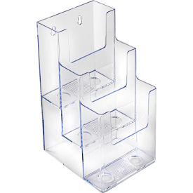 Global Approved 252033 Three-Tier Brochure Holder 4-1/4"W x 5-1/4"D x 9"H - Pkg Qty 2