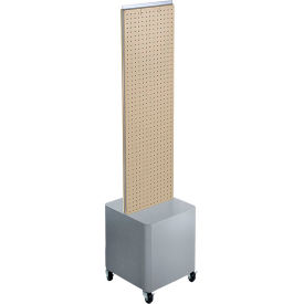 Global Approved 700729-ALM Two-Sided Pegboard Floor Display W/ Studio Base 14-1/2"W x 14"D x 58"H