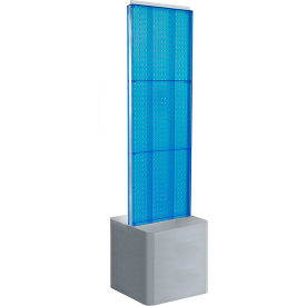 Global Approved 700775-BLU Two-Sided Pegboard Floor Display W/ Adj. Studio Base 17"W x 17"D x 70"H