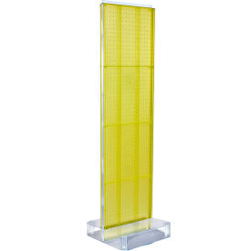 Global Approved 700770-YEL Two-Sided Pegboard Floor Display W/ Studio Base 17"W x 17"D x 60"H